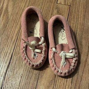 Blush Suede Moccasins for Little Baby
